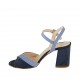 Damenriemsandale aus hellblauem und blauem Wildleder Absatz 7 - Verfügbare Größen:  32, 42, 43, 44, 46