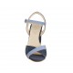 Sandale avec courroie pour femmes en daim bleu et bleu clair talon 7 - Pointures disponibles:  32, 42, 43, 44, 46