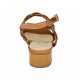 Sandale pour femmes en cuir noir et brun clair talon 4 - Pointures disponibles:  42, 43, 44