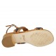 Sandalo da donna in pelle nera e cuoio tacco 4 - Misure disponibili: 33, 34, 42, 43, 44, 45
