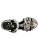 Sandalo da donna con cinturino in pelle stampata bianca e nera tacco 7 - Misure disponibili: 32, 33, 34, 42, 43, 44, 45