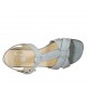 Woman's strap sandal in blue-grey leather heel 4 - Available sizes:  33, 42, 43, 44