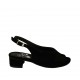 Sandale pour femmes en daim noir talon 4 - Pointures disponibles:  33, 34, 43, 44, 45