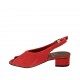 Sandalo da donna in camoscio rosso tacco 4 - Misure disponibili: 33, 34, 42, 43, 44, 45