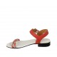 Sandale avec courroie pour femmes en cuir tressé rouge, bleu et gris talon 2 - Pointures disponibles:  33, 43, 44