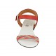 Sandale avec courroie pour femmes en cuir tressé rouge, bleu et gris talon 2 - Pointures disponibles:  33, 43, 44
