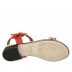Sandale avec courroie pour femmes en cuir tressé rouge, bleu et gris talon 2 - Pointures disponibles:  33, 43, 44