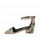 Scarpa aperta da donna con cinturino alla caviglia in pelle stampata multicolore tacco 3 - Misure disponibili: 33, 43