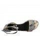 Scarpa aperta da donna con cinturino alla caviglia in pelle stampata multicolore tacco 3 - Misure disponibili: 33, 34, 42, 43