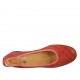 Woman's ballerina shoe in red pierced leather heel 2 - Available sizes:  42, 43, 44, 45