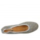 Woman's ballerina shoe in pierced blue grey leather heel 2 - Available sizes:  43, 45