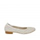 Ballerine pour femmes en cuir perforé blanc talon 2 - Pointures disponibles:  44