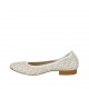 Ballerina da donna in pelle bianca forata tacco 2 - Misure disponibili: 44