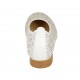 Ballerina da donna in pelle bianca forata tacco 2 - Misure disponibili: 44