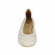 Woman's ballerina shoe in white pierced leather heel 2 - Available sizes:  44