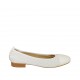 Ballerine pour femmes en cuir perforé et cuir verni blanc talon 2 - Pointures disponibles:  43, 44