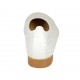 Woman's ballerina shoe in white pierced leather and patent leather heel 2 - Available sizes:  43, 44