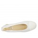 Woman's ballerina shoe in white pierced leather and patent leather heel 2 - Available sizes:  43, 44