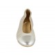 Zapato bailarina para mujer en gamuza perforada beis y piel laminada plateada tacon 2 - Tallas disponibles:  42