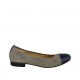 Ballerina da donna in camoscio forato grigio e vernice blu tacco 2 - Misure disponibili: 42, 45