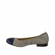 Ballerine pour femmes en daim perforé gris et cuir verni bleu talon 2 - Pointures disponibles:  42, 45