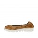 Ballerine pour femmes en cuir perforé brun clair talon compensé 2 - Pointures disponibles:  32, 33, 42, 43, 44