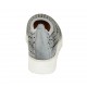 Woman's ballerina shoe in pierced blue grey leather wedge heel 2 - Available sizes:  32, 33, 34, 42, 43, 44
