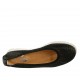 Woman's ballerina shoe in pierced black leather wedge heel 2 - Available sizes:  32, 33, 34, 43, 44