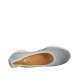 Woman's ballerina shoe in blue grey leather wedge heel 4 - Available sizes:  42, 43, 44