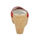 Mule ouvert pour femmes en daim rouge et daim imprimé rouge et platine avec plateforme et talon compensé 9 - Pointures disponibles:  33, 34, 42, 43