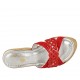 Sabot aperto da donna in camoscio rosso e camoscio stampato rosso e platino con plateau e zeppa 9 - Misure disponibili: 33, 34, 42, 43