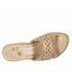 Sabot aperto da donna in camoscio beige e camoscio stampato beige e platino con plateau e zeppa 9 - Misure disponibili: 31, 32, 33, 34, 42, 43