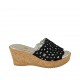 Sabot aperto da donna in camoscio forato blu con plateau e zeppa 7 - Misure disponibili: 31, 32, 33, 34, 42, 43, 45