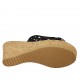 Sabot aperto da donna in camoscio forato blu con plateau e zeppa 7 - Misure disponibili: 31, 32, 33, 34, 42, 43, 45