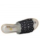 Mule ouvert pour femmes en daim perforé bleu avec plateforme et talon compensé 7 - Pointures disponibles:  31