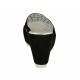 Sabot aperto da donna in camoscio forato nero con plateau e zeppa 9 - Misure disponibili: 31, 32, 33, 34, 42, 43, 44, 45