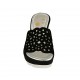 Sabot aperto da donna in camoscio forato nero con plateau e zeppa 9 - Misure disponibili: 31, 32, 33, 34, 42, 43, 44, 45