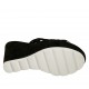 Sabot aperto da donna in camoscio forato nero con plateau e zeppa 9 - Misure disponibili: 31, 32, 33, 34, 42, 43, 44, 45
