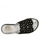 Sabot aperto da donna in camoscio forato nero con plateau e zeppa 9 - Misure disponibili: 31, 32, 33, 34, 42, 43, 44, 45
