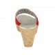 Mule ouvert pour femmes en daim perforé rouge avec plateforme et talon compensé 7 - Pointures disponibles:  43