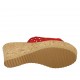 Sabot aperto da donna in camoscio forato rosso con plateau e zeppa 7 - Misure disponibili: 43