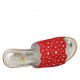 Mule ouvert pour femmes en daim perforé rouge avec plateforme et talon compensé 7 - Pointures disponibles:  43