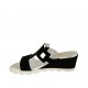 Sabot aperto con accessorio in camoscio nero zeppa 5 - Misure disponibili: 34, 42, 43, 45
