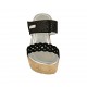 Sabot aperto da donna con plateau e velcro in camoscio e camoscio stampato nero zeppa 9 - Misure disponibili: 31, 32, 33, 34, 42, 43, 44, 45