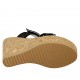 Sabot aperto da donna con plateau e velcro in camoscio e camoscio stampato nero zeppa 9 - Misure disponibili: 32, 33, 34, 42, 43, 44