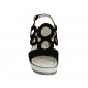 Sandale pour femmes en daim noir avec plateforme et talon compensé 7 - Pointures disponibles:  31, 43, 45
