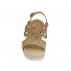 Sandale pour femmes en daim beige avec plateforme et talon compensé 7 - Pointures disponibles:  31, 34, 44, 45