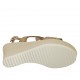 Sandale pour femmes en daim beige avec plateforme et talon compensé 7 - Pointures disponibles:  31, 34, 44, 45