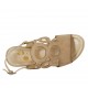 Sandalo da donna in camoscio beige con plateau e zeppa 7 - Misure disponibili: 31, 32, 33, 34, 42, 43, 44, 45