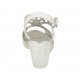 Sandalo da donna in pelle forata bianca e tessuto bianco e argento zeppa 6 - Misure disponibili: 31, 32, 33, 34, 42, 43, 44, 45